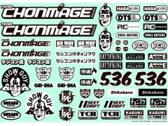 PBRW-502　TEAM CHONMAGE RC用サムライデカールBLACK & WHITE