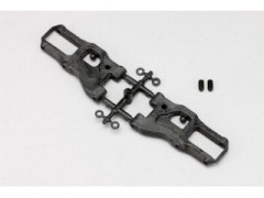 B10-008FGA　BD10用 グラファイト製フロント ロアサスアーム(55mm-ショック33mm)