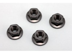 ZC-N4FBKA　M4 アルミ製 ナイロン フランジ ロックナット(ブラック4個入)