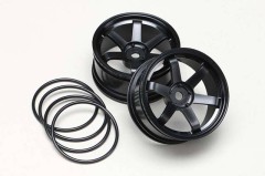 TW-5313B5　ドリフト用 6本スポークホイール オフセット5 / ブラック (各2個入)