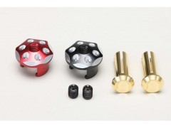 RP-121P4　Racing Performer アルミ製 バッテリープラグ キャップ セット Φ4 (赤/黒)