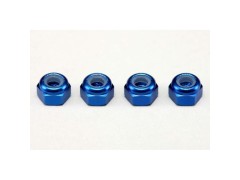 ZC-N3ABL　アルミ製 3mm ナイロンロックナット(ブルー)各4個入り