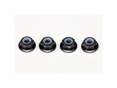 ZC-N4AFLBK　アルミ製 4mm 薄型 フランジ付きナイロンロックナット(ブラック)各4個入り
