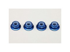 ZC-N4AFLBL　アルミ製 4mm 薄型 フランジ付きナイロンロックナット(ブルー)各4個入り