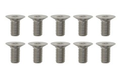 ZC-F36SH2-10　M3x6mm FHソケット スクリュー 2mm六角ソケット　高精度切削スチール製(120度/10本入)