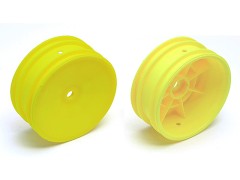 AS9691　2WDバギー用フロントホイール2.2【イエロー/12mmHEX】