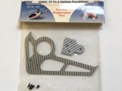 GAUI　203603　カーボンフィン & スタビライザー (シルバー)　(Genius 180/pixy ZAP)