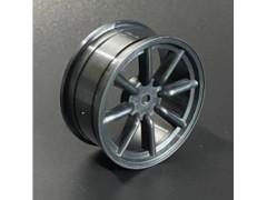35117　1/10ツーリングカー用24mm幅8スポークホイール (ブラック)4個入