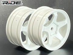 【竜】ラジコン用5本スポークワイドホイール白(スポンジタイヤ付) RP ドリフトホイール 5本スポーク 01 オフセット6mm(白) [RP-6113W6A