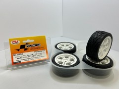 36084　1/10ツーリングカー用26mm幅 5スポークホイール接着済みラジアルタイヤ　 4個入り
