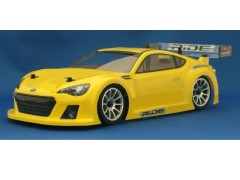 37028　Mシャーシ用スバルBRZレースカーコンセプトボディ 蛍光イエロープリント済み
