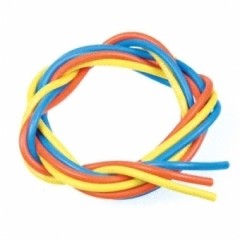 3220　シリコン銀コードセット･12G[ゲ-ジ](青､黄､橙各60cm)