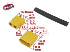 3927-60　XT-60コネクター (オス1pcs. メス1pcs.)　　　(B)