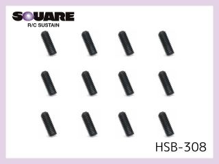 HSB-308　ステンレスホーロービス ブラックメッキ 3×8mm 12個入