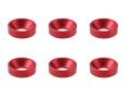 SGX-8R　M3アルミ皿ワッシャー外径7mm　レッド　6pcs
