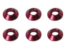 SGX-108R　M3アルミテーパーワッシャー　6pcs　レッド