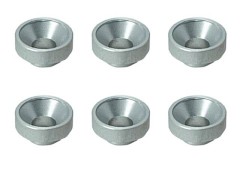 SGX-119S　アルミボス付皿ワッシャー　6pcs　シルバー