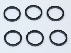 SGX-8605BK　M6アルミカラー　φ7.4x6x0.5t　6pcs　ブラック