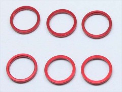 SGX-8610R　M6アルミカラー　φ7.4x6x1.0t　6pcs　レッド