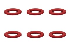 SGX-905R　M3アルミカラー　φ5.5x3x0.5t　6pcs　レッド