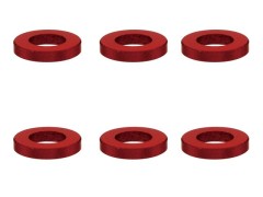 SGX-910R　M3アルミカラー　φ5.5x3x1.0t　6pcs　レッド