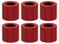 SGX-950R　M3アルミカラー　φ5.5x3x5.0t　6pcs　レッド