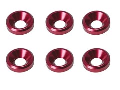 SGX-15R　M3アルミ皿ワッシャー外径8mm　6pcs　レッド