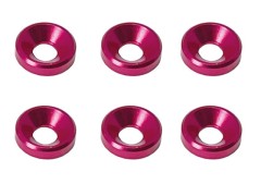 SGX-15PK　M3アルミ皿ワッシャー外径8mm　6pcs　ピンク