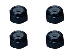 SGX-02BK　アルミナイロンナット　M2　ブラック　4pcs