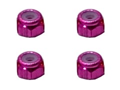 SGX-02PK　アルミナイロンナット　M2　ピンク　4pcs