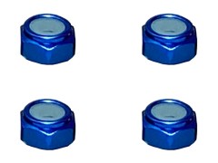 SGX-02UBY　アルミ薄型ナイロンナット　M2　濃ブルー　4pcs