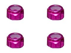SGX-02UPK　アルミ薄型ナイロンナット　M2　ピンク　4pcs