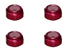 SGX-02UR　アルミ薄型ナイロンナット　M2　レッド　4pcs