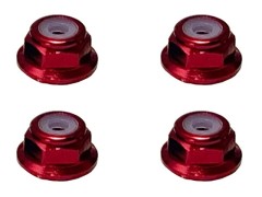 SGX-02FR　アルミフランジナイロンナット　M2　レッド　4pcs