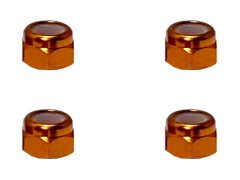 SGX-03OR　アルミナイロンナット　M3　オレンジ　4pcs