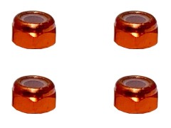 SGX-03UOR　アルミ薄型ナイロンナット　M3　オレンジ　4pcs