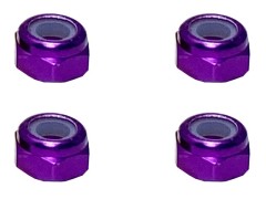 SGX-03UP　アルミ薄型ナイロンナット　M3　パープル　4pcs