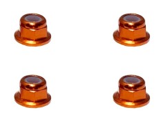 SGX-03FOR　アルミフランジナイロンナット　M3　オレンジ　4pcs