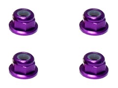 SGX-03FP　アルミフランジナイロンナット　M3　パープル　4pcs