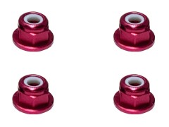 SGX-03FR　アルミフランジナイロンナット　M3　レッド　4pcs