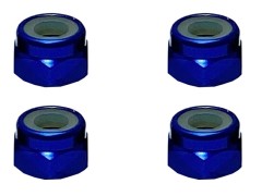 SGX-04BY　アルミナイロンナット　M4　濃ブルー　4pcs