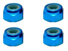 SGX-04TB　アルミナイロンナット　M4　ライトブルー　4pcs