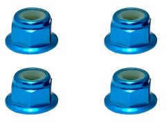 SGX-04FTB　アルミフランジナイロンナット　M4　ライトブルー　4pcs