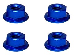 SGX-04SBY　アルミフランジセレートナット　M4　濃ブルー　4pcs