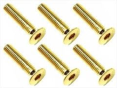 SSR-314G　ステンレスヘックス皿ビス 24Kゴールドメッキ　3×14　6本入