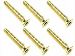 SSR-318G　ステンレスヘックス皿ビス 24Kゴールドメッキ　3×18　6本入