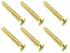 SSR-320G　ステンレスヘックス皿ビス 24Kゴールドメッキ　3×20　6本入