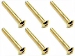 NSR-320G　ステンレスヘックスボタンビス 24Kゴールドメッキ　3×20　6本入