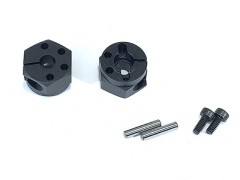 TGE-1208BK　アルミ六角ホイールハブ 8mm幅 タミヤ汎用 ブラック