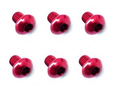 NAX-304R　70-75 ジュラルミン ヘックスボタンビス 3x4 (レッド/6本入)